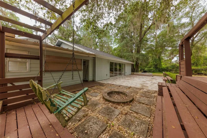 Backyard with swing