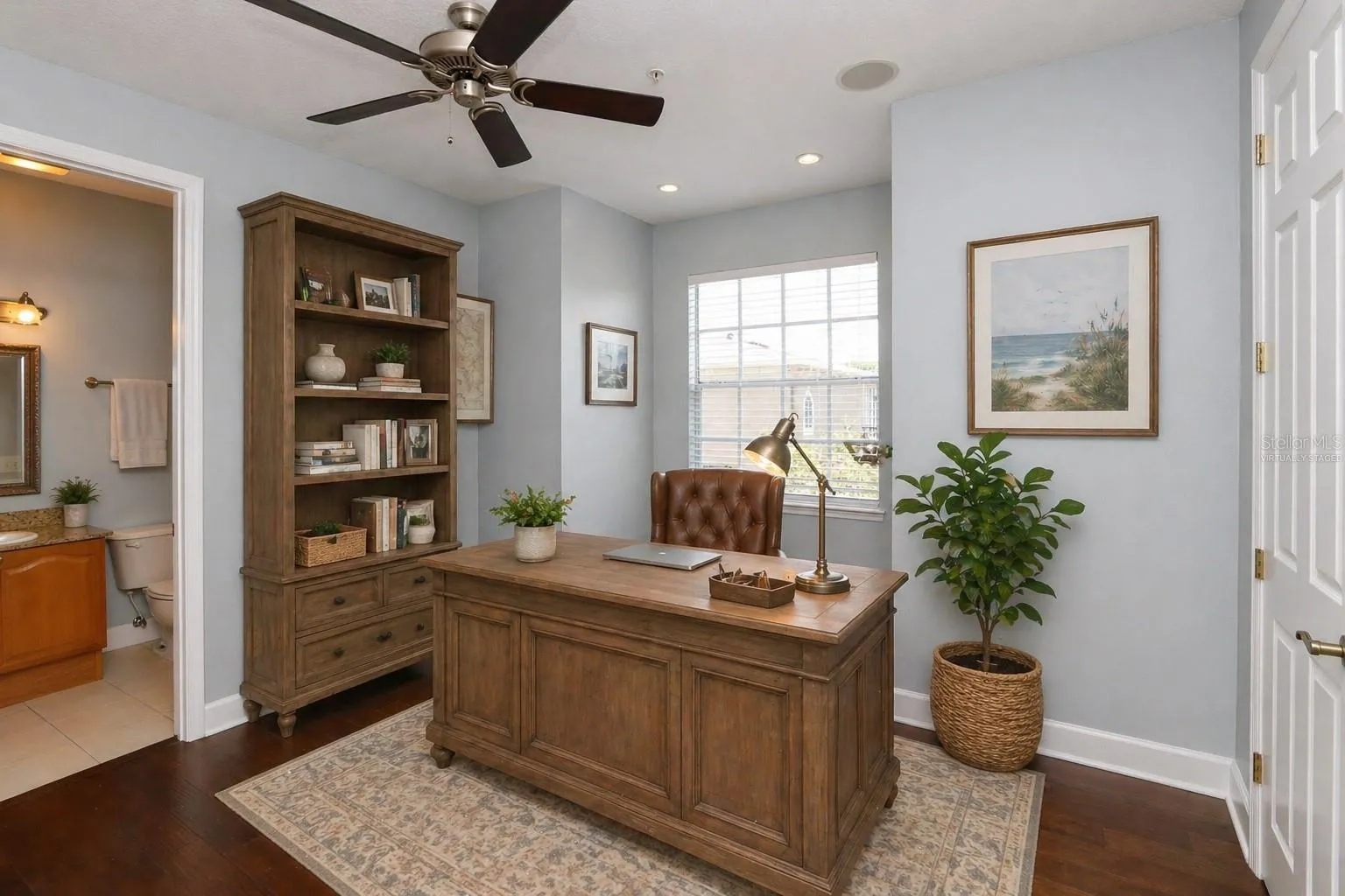 VIRTUALLY STAGED BEDROOM WITH BATHROOM ON 3RD FLR - STAGED AS AN OFFICE