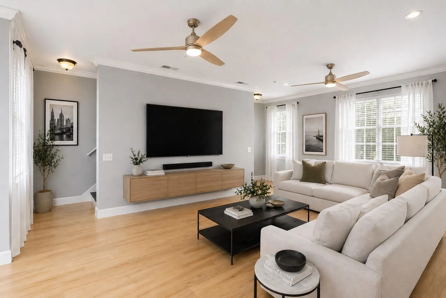 LIVING ROOM VIRTUALLY STAGED
