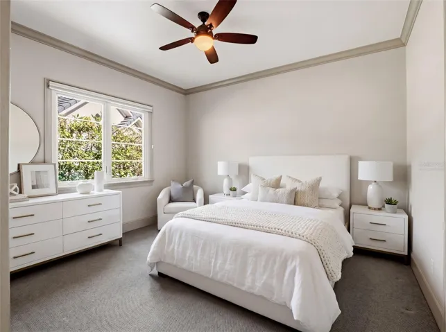 Virtually Staged Bedroom 2 next to Kitchen