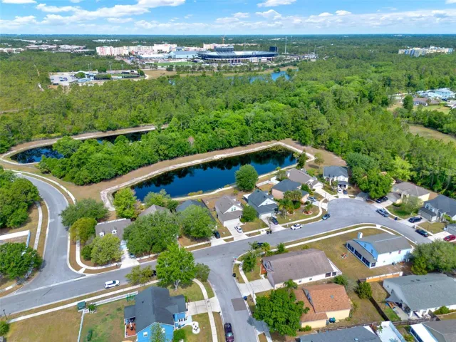 Aerial view of home and UCF Arboretum