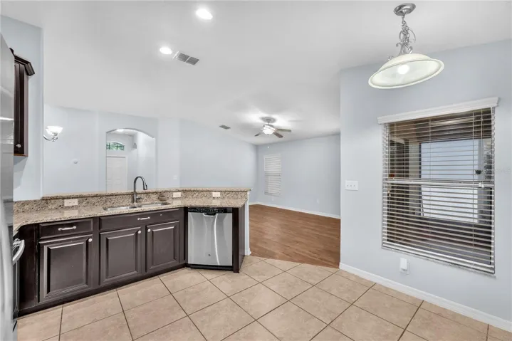 Looking from kitchen corner into Great Room