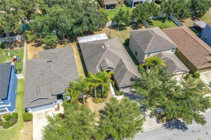 Overhead view from the north side of the property