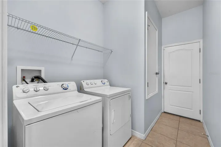 Laundry area and door leading to Garage