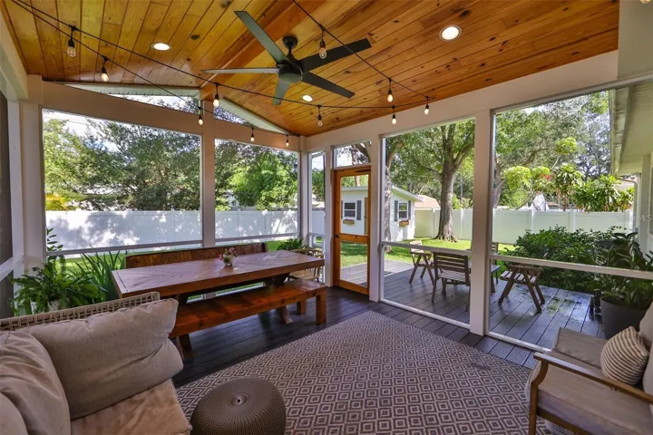 Custom built enclosed porch.