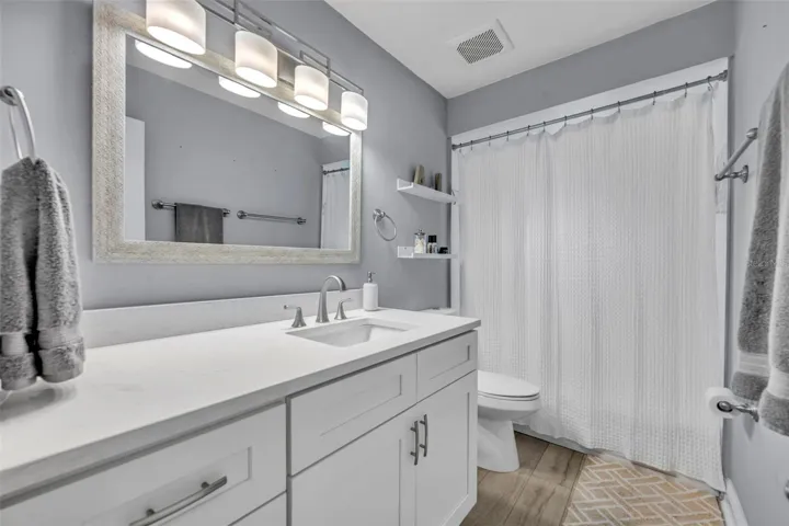 Shower/tub combo and an updated vanity