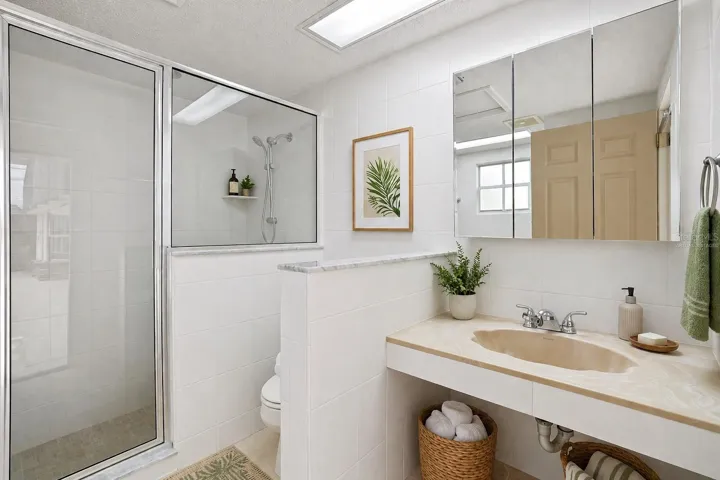 Virtually Staged Pool Bath