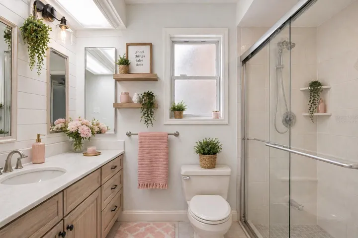 Virtually Staged Bedroom 4 ensuite bath to show what could be
