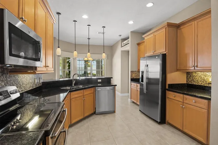 Kitchen with stainless steel appliances