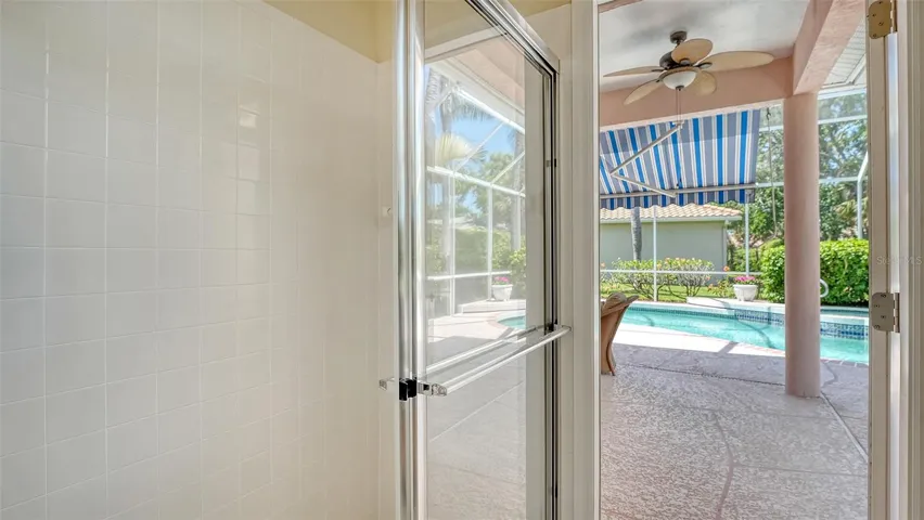 Pool access through fourth guest bedroom