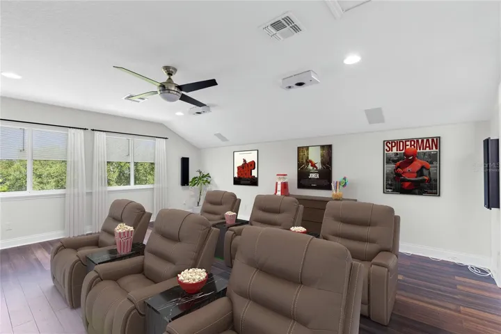 Virtually staged image. Media Room/Bonus Room.
