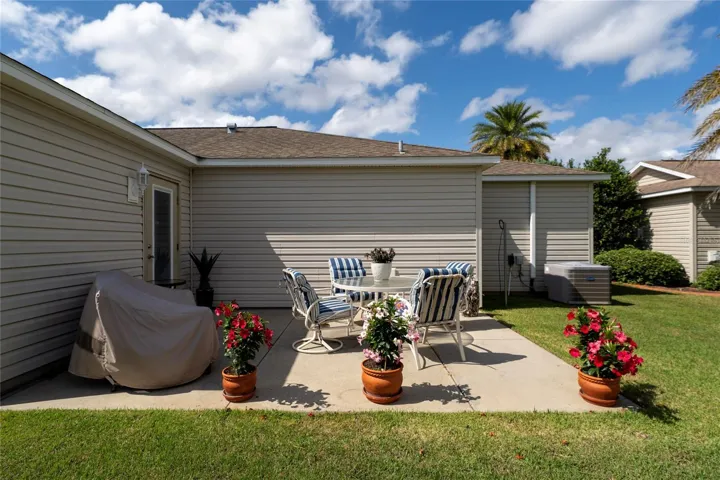 Outdoor patio space for seating