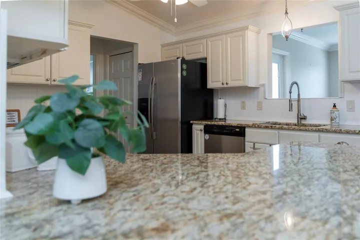 Kitchen counter detail of granite