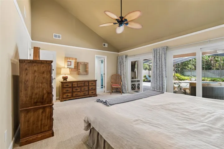 Primary Bedroom w/Soaring Ceiling & Access to Lanai