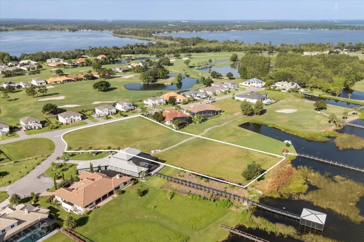 Lot with causeway in view, Lake Dora on right and Lake Beauclair on left