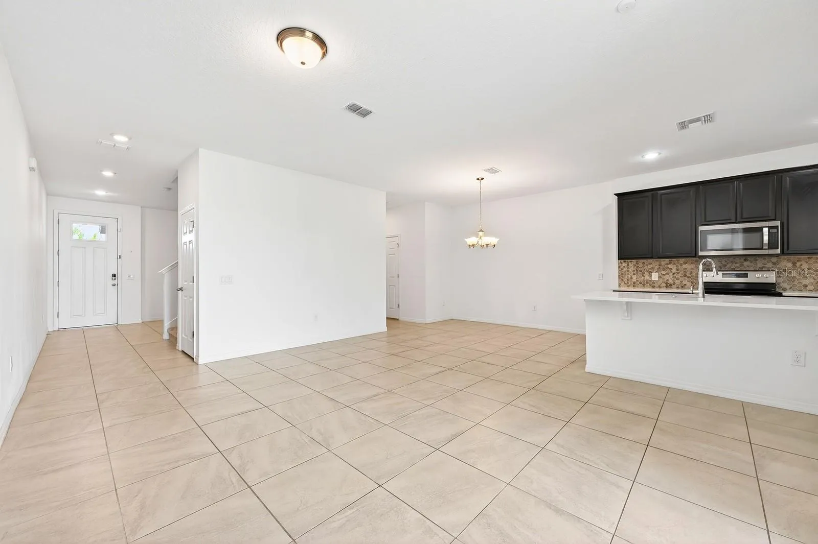 Open living and dining.