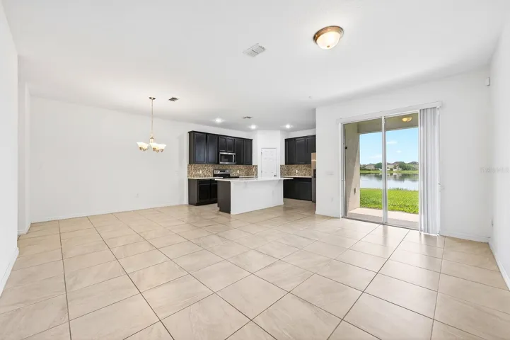 Open living and dining.