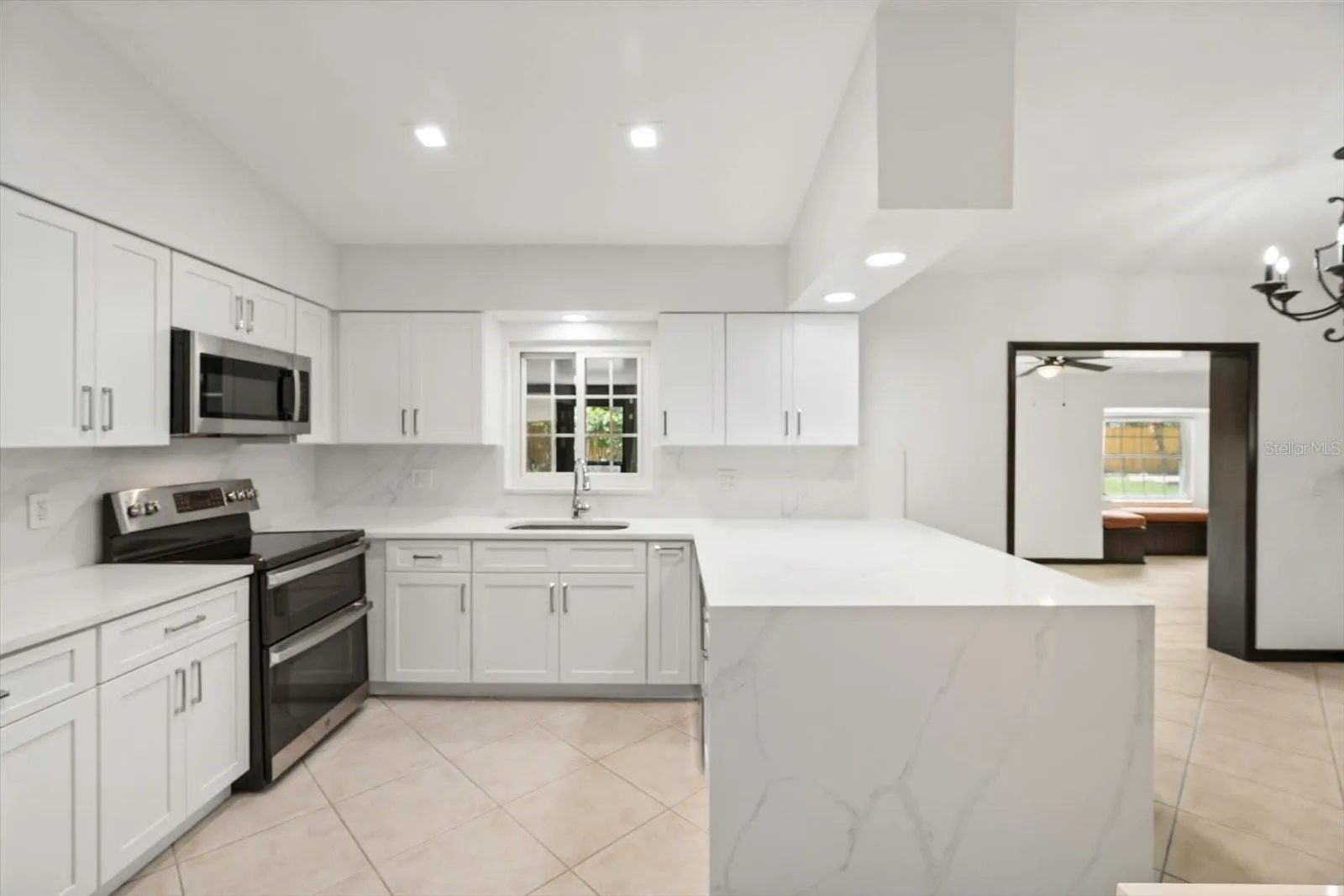 New solid wood cabinets and quartz countertops