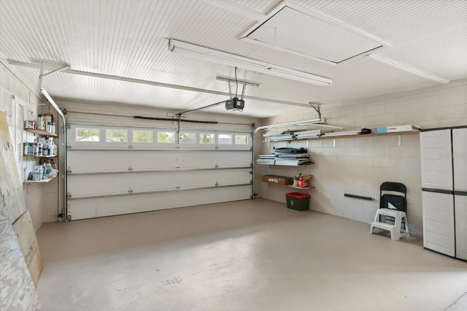 Freshly painted 2-car garage