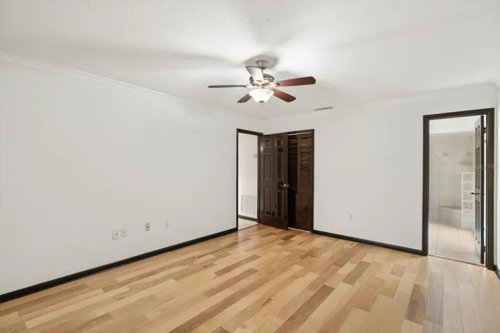 New engineered hardwood floor in primary bedroom