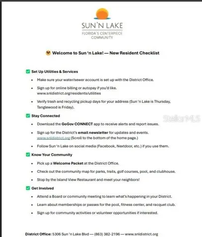 New resident info.