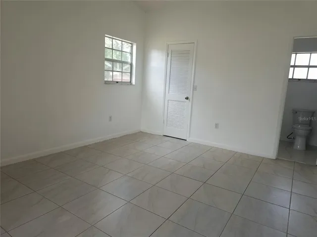 The master bedroom has a walk-in closet.