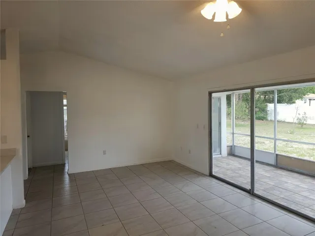 Plenty of natural light comes in through the double sliding doors.
