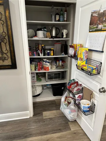 Kitchen has closet pantry