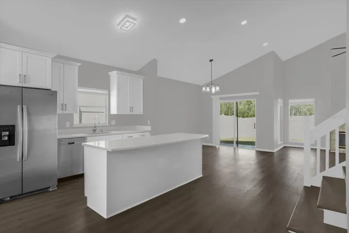Kitchen with quartz countertops