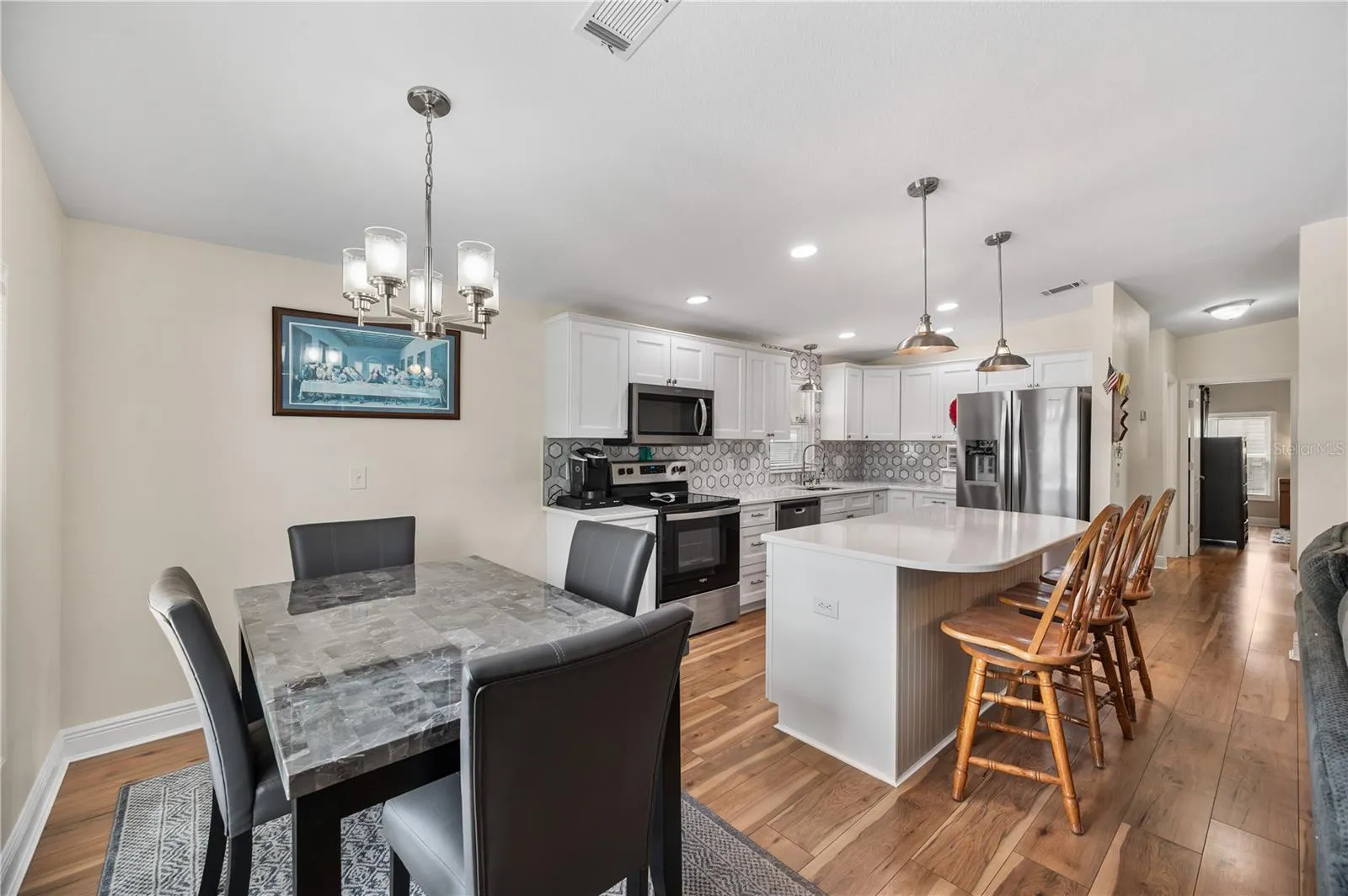 Dining room open to kitchen and living room