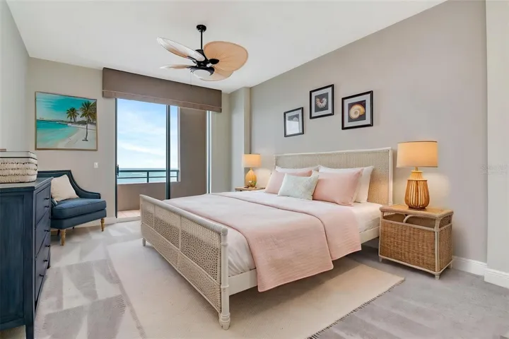 Virtually staged Primary bedroom