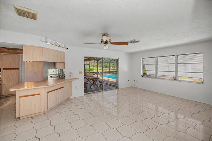Family room with sliders to the lanai
