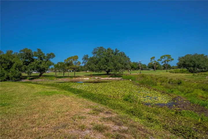 Views of pond and golf course