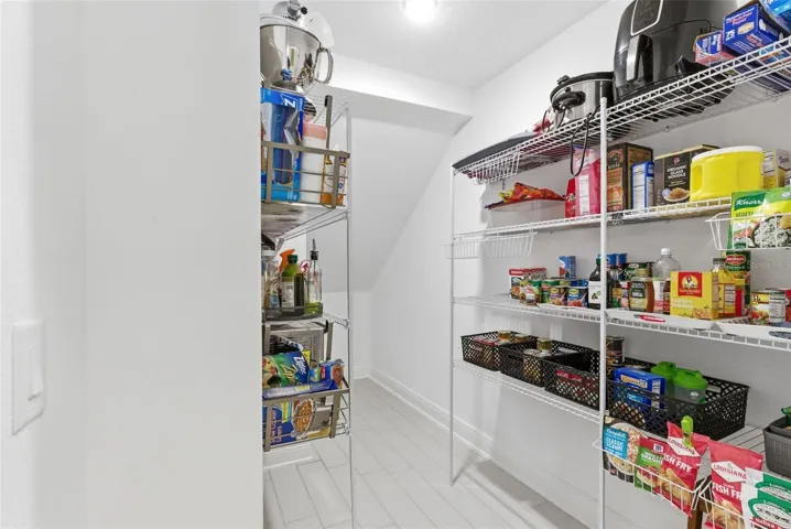 Big oversize pantry, under the stairs