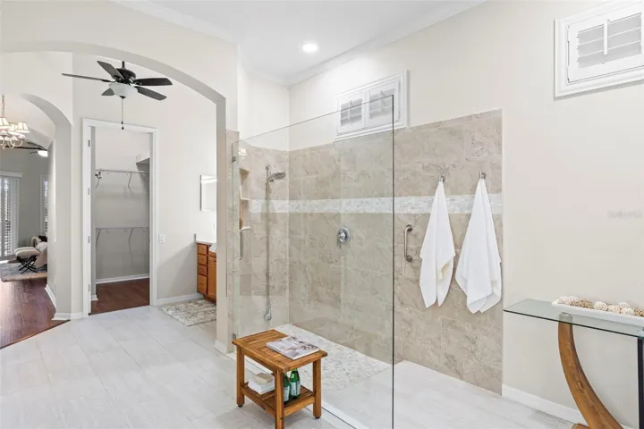 New walk in shower in Primary Bathroom