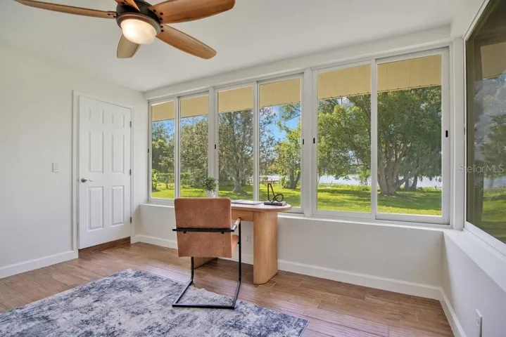 office overlooking lake