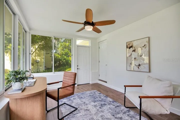 Home office overlooking the lake