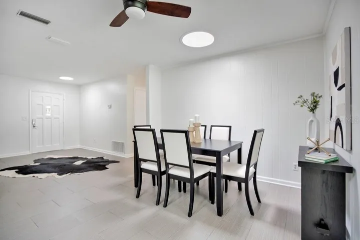 entry foyer and dining area