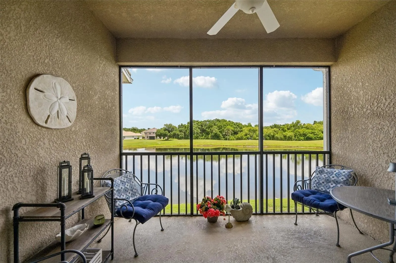 BALCONY OVERLOOKING THE POND