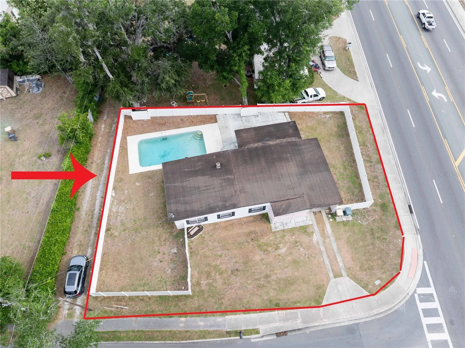Aerial view of property