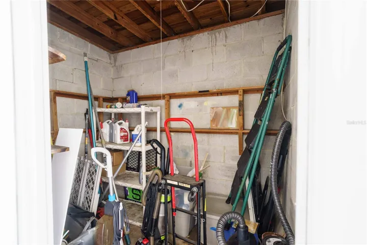 Storage room in carport