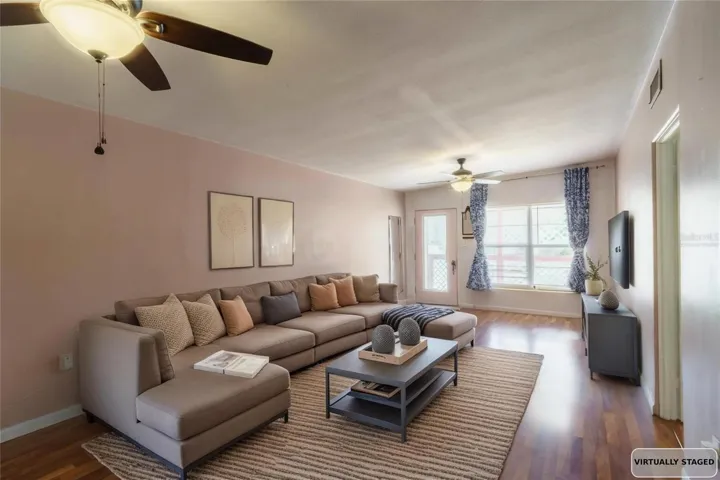 Virtually staged great room