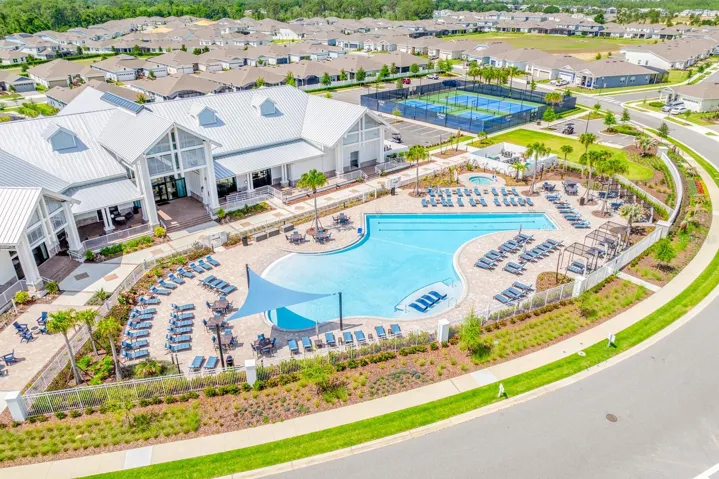 Aerial view of the resort-style amenities.