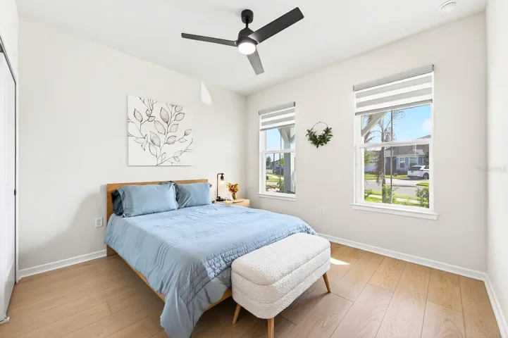 Also on the main level, you’ll find a secondary bedroom and full bath.