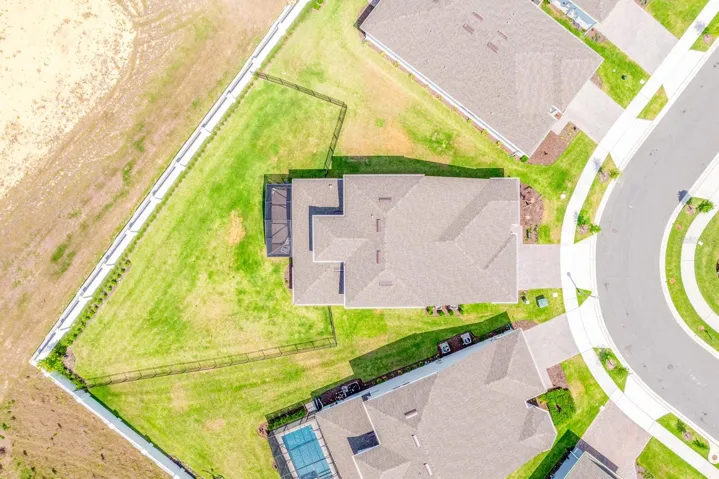 Aerial view of the home.