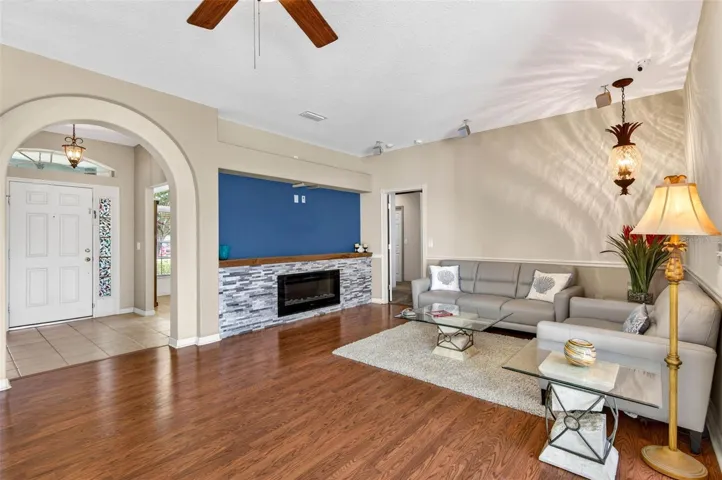 space above fireplace can accommodate 52-55