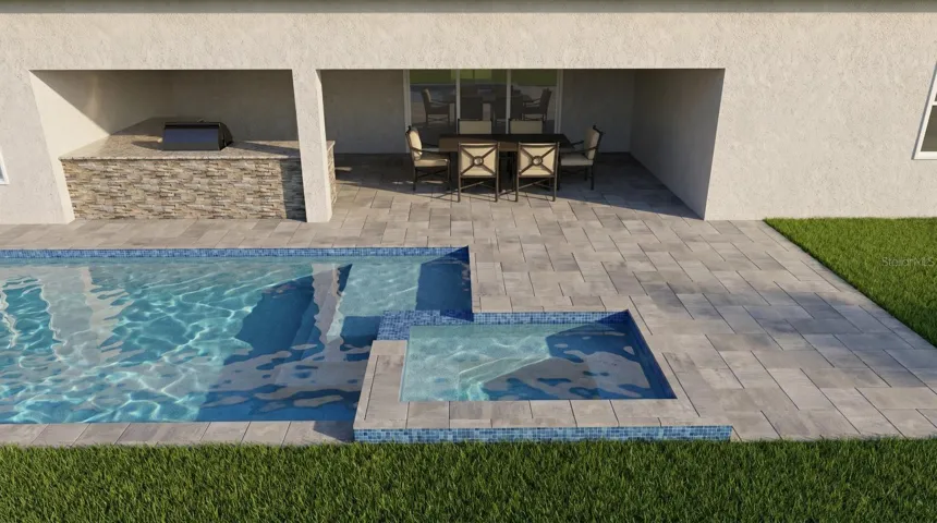 Pool shown is a virtual rendering. The seller is in the permitting stage for construction, and it is still early enough for the buyer to select finishes and colors. If the buyer prefers not to have a pool, the seller is willing to offer a credit equal to the pool cost.