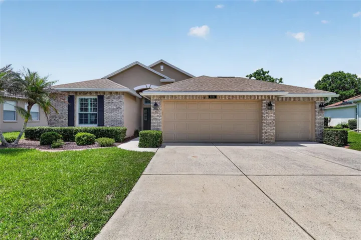 Full 3-car garage and extra long driveway