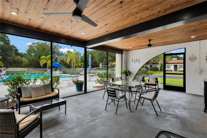 Clubhouse view of the pool area