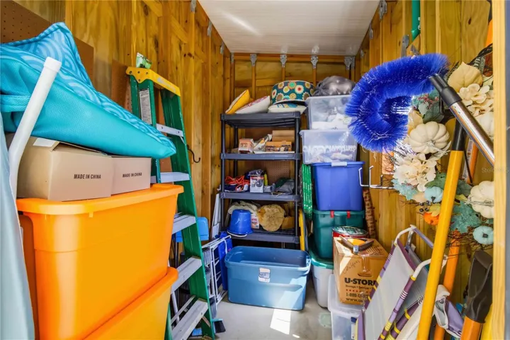 Storage room in carport.